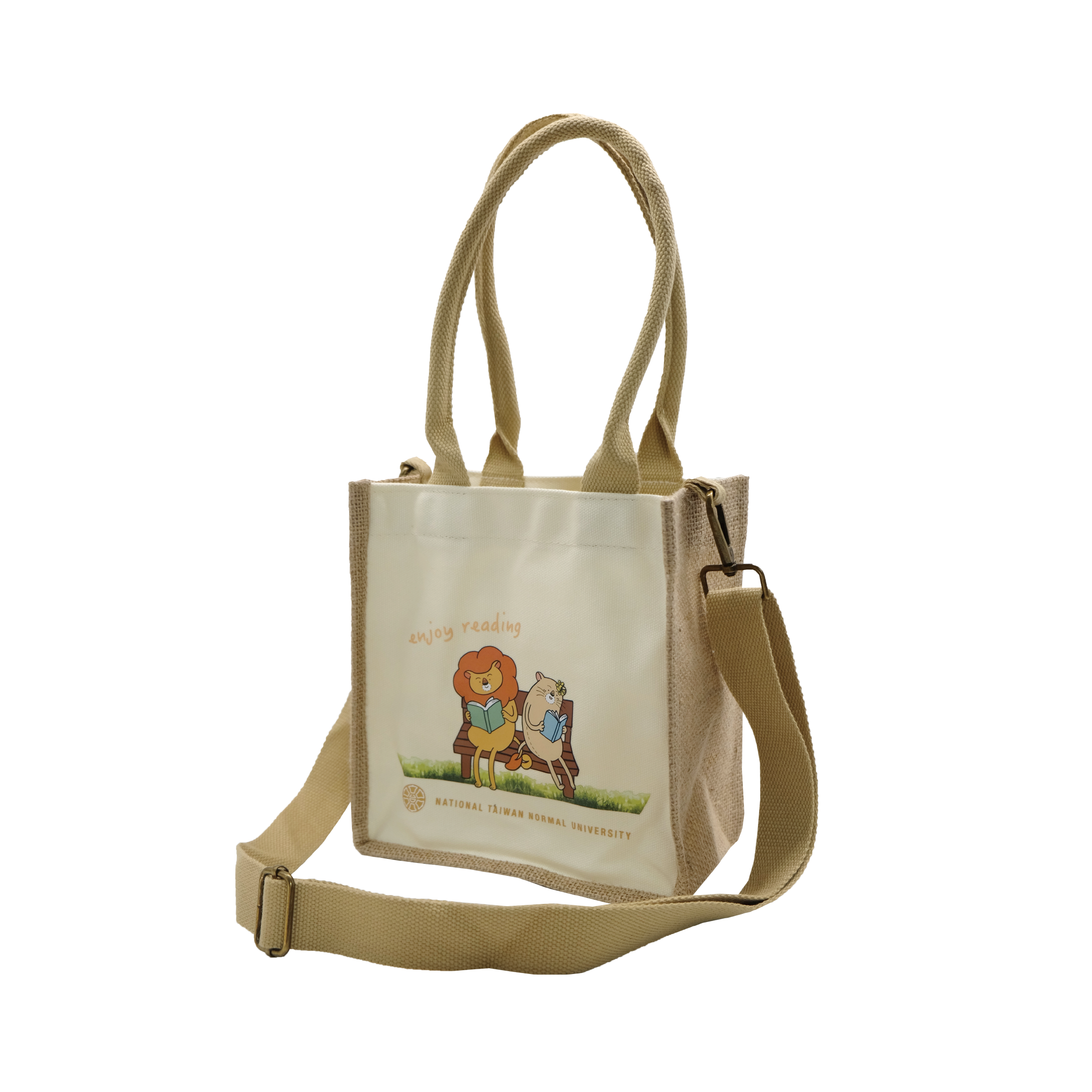 台師大圖書館拼接麻布袋