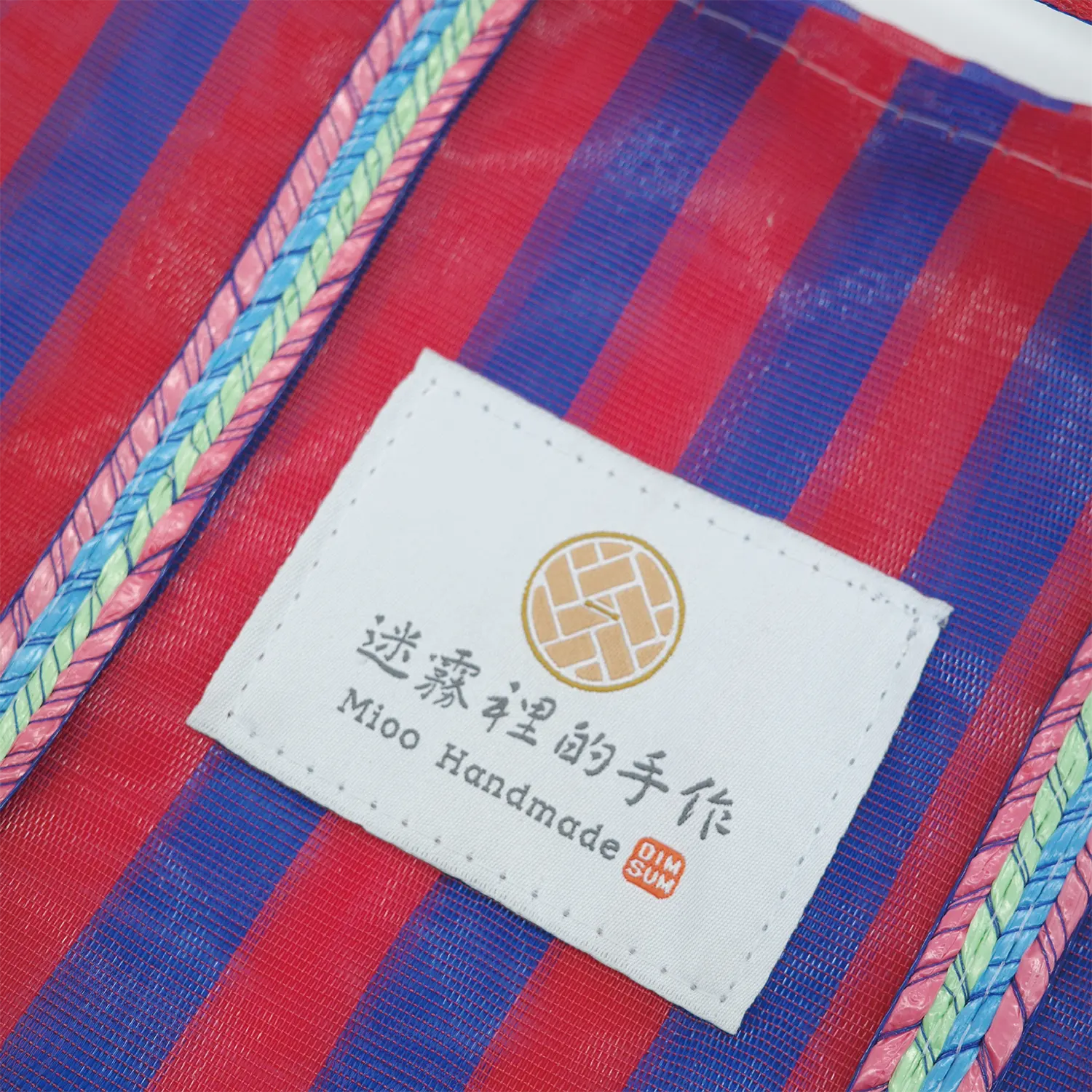 紅藍直條紋茄芷袋 - 圖2