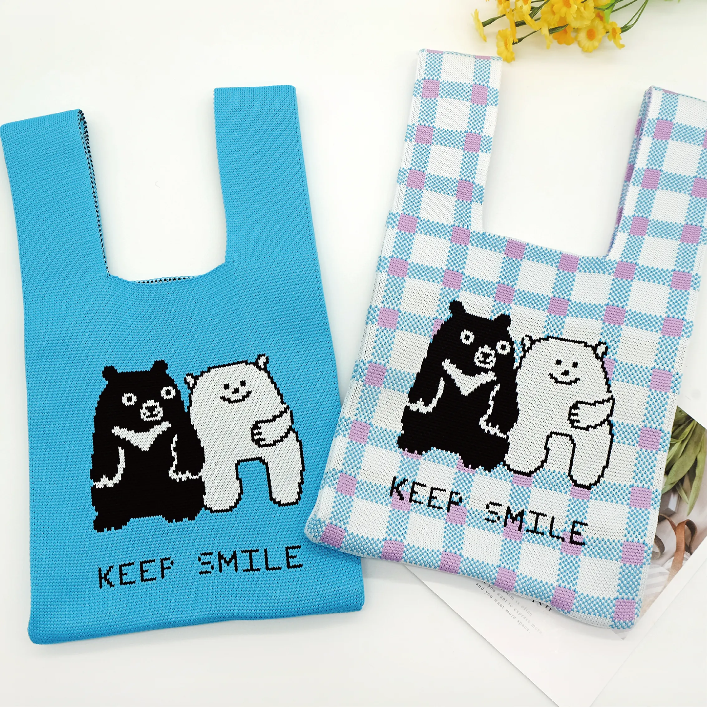 毛線針織背心袋 - 圖3