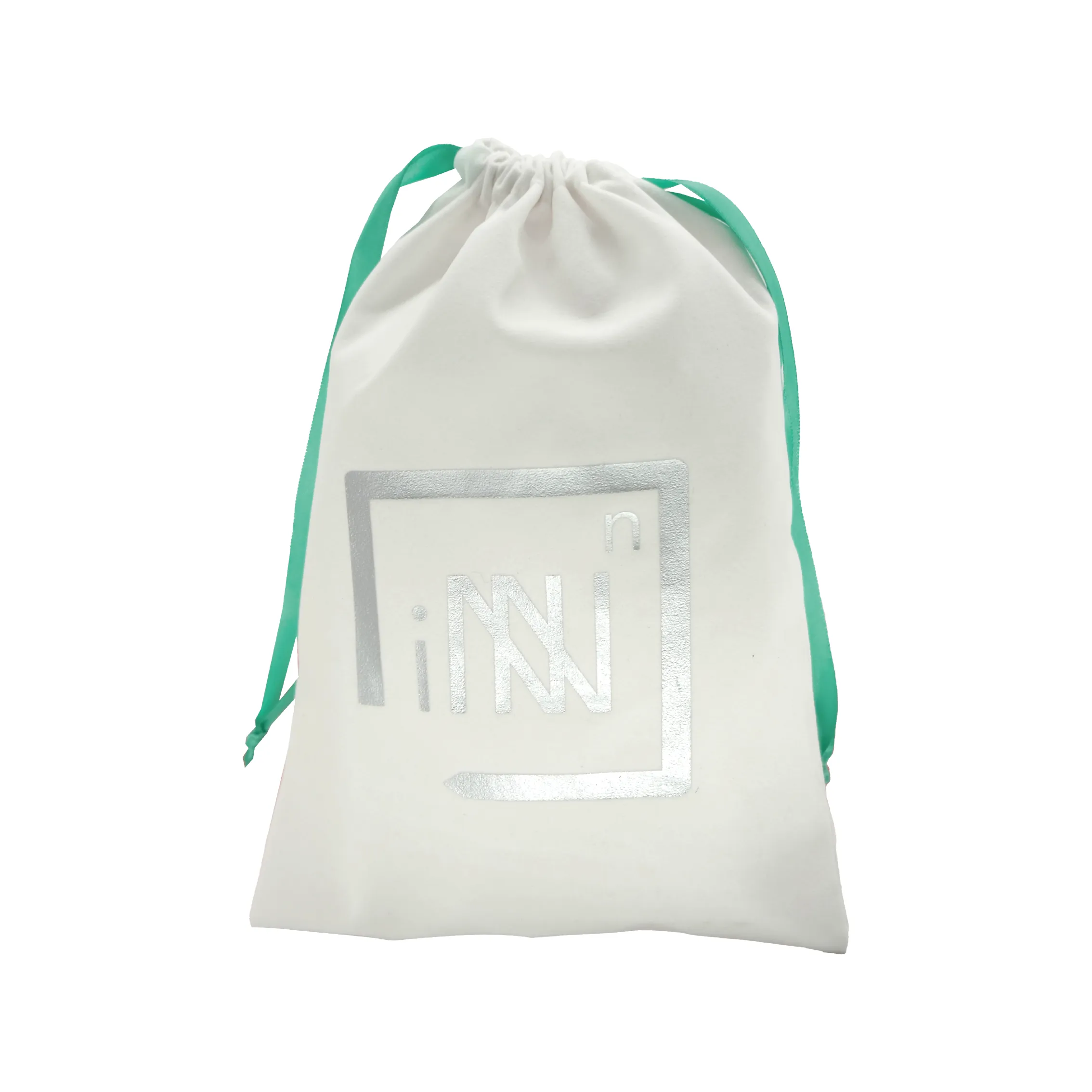 銀色印刷麂皮絨束口袋 - 圖2