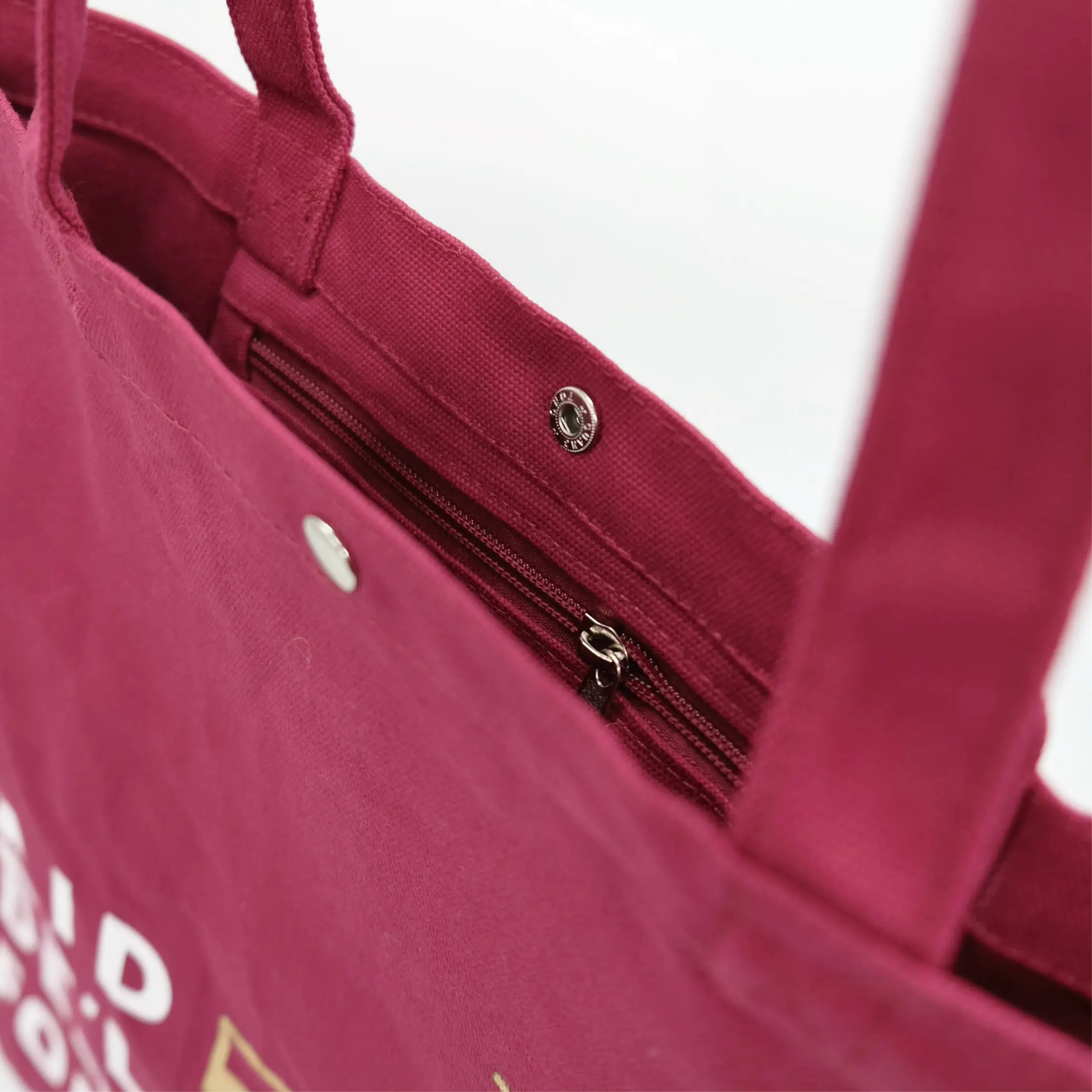 金色印刷紅色帆布袋 - 圖2